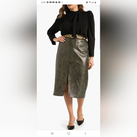 Eloquii Dresses & Skirts - Eloquii faux leather snakeskin skirt